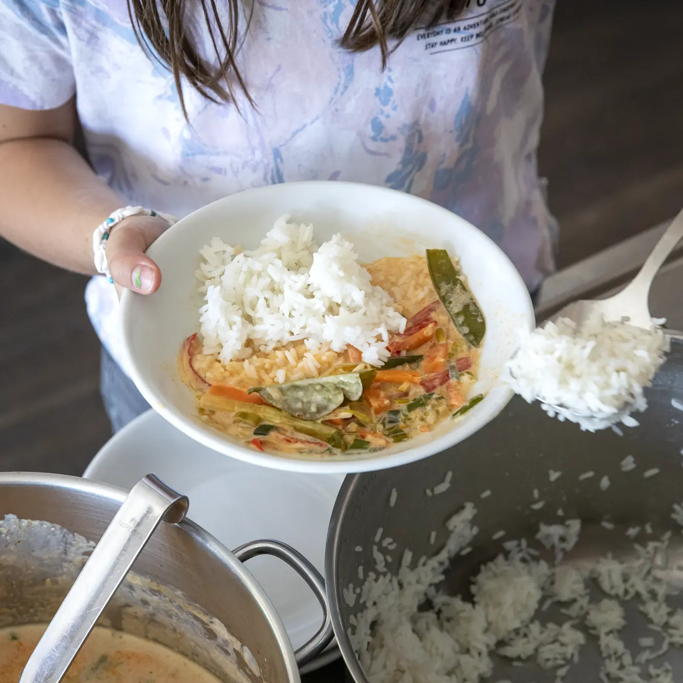 Curry mit Reis und Gemüse